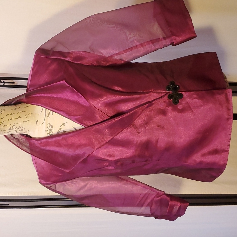 Jacket Evening Top Wear by Alex size Medium Color Purple